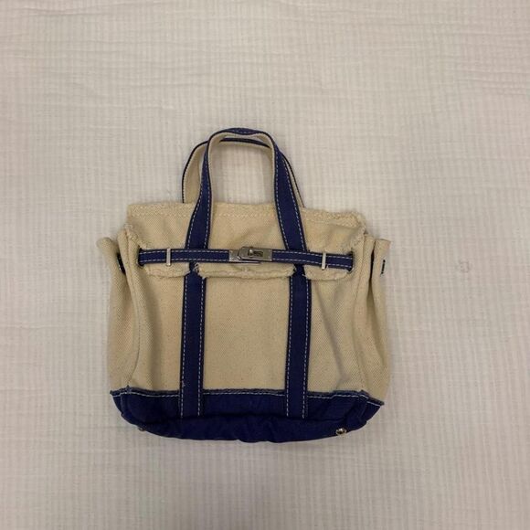 Sunwin Handbags - sunwin mini boatkin natural & navy canvas tote bag